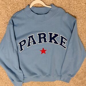 PARKE Light Blue & Denim Mockneck